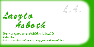 laszlo asboth business card